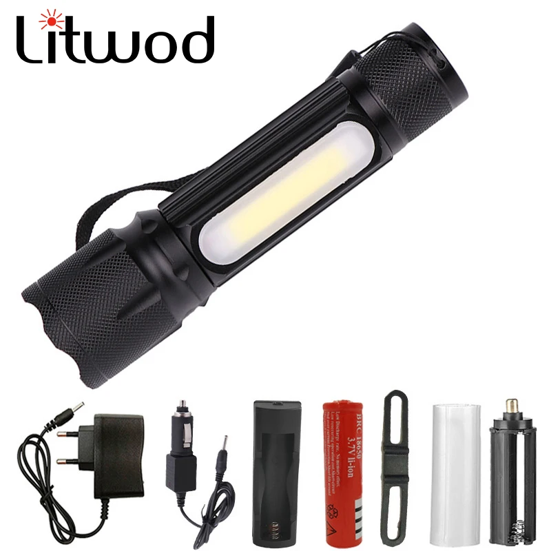 Litwod Z20 1705B светодиодный фонарик 4000LM XM L T6/COB масштабируемый 4 режима алюминиевый