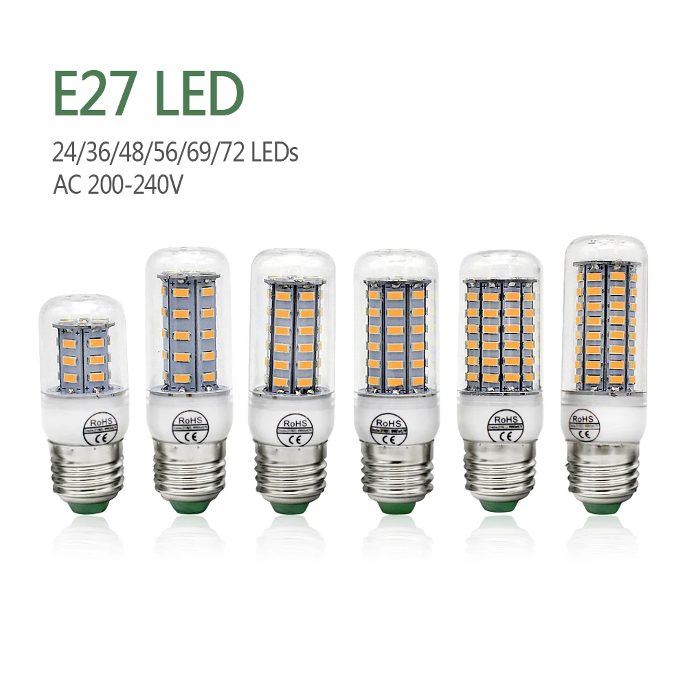 1 шт. Светодиодная лампа E27 E14 B22 G9 Gu10 свет Ac 220v Smd 5730 люстра-прожектор 24 36 48 56 69 72 светодиодные лампы «Кукуруза», лампа для домашнего украшения