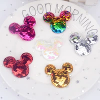 20Pcs Lot 5 5X5Cm Glitter Mouse Patch Padded Sequins Applique Diy Children Headwear Accessories Craft Clothing Shoes Decoration