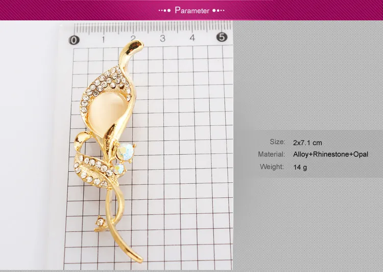 Fashion Rhinestone Gold Calla Lily Brooches Wedding Bouquet For Women Free shipping | Украшения и аксессуары