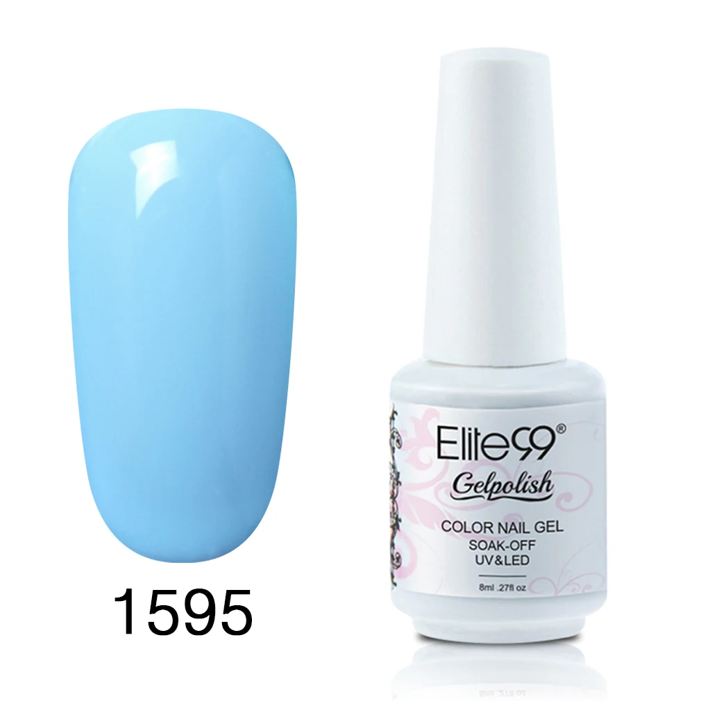 1595 Elite99 Гель-лак UV Vernis полуперманентный праймер верхнее покрытие 8 мл полигель лак для ногтей маникюрный гель лак для ногтей - Цвет: 1595