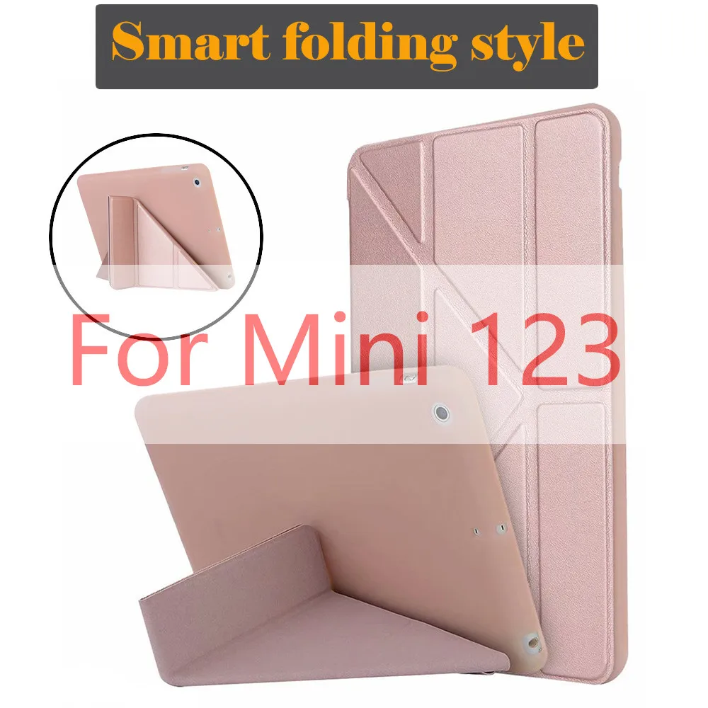 Mini123 Rose Gold Для Apple iPad Mini 4 3 2 1 чехол, тонкий из искусственной кожи+ ТПУ Мягкий задний теплоотвод смарт-чехол для iPad Mini4 Mini 2 Чехол Funda - Цвет: Mini123 Rose Gold