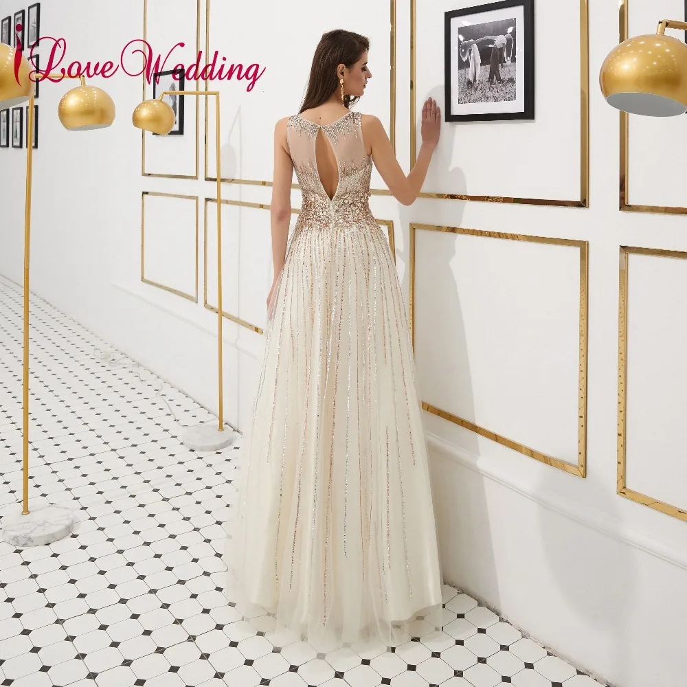 ILoveWedding Новое поступление тяжелый Бисер рукавами трапециевидной формы платье для