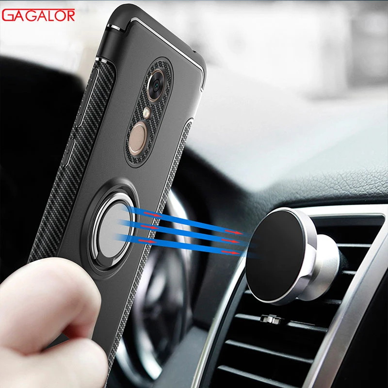 Shockproof Case for Xiaomi RedMi note 7 Redmi Note 5 6 4X MI9 MiA1 Mi8 Car Holder Stand Magnetic Bracket Finger Ring Cover |