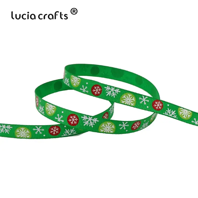 Style 4 5yards Lucia crafts 5 ярдов/12 ярдов 10 мм печатные рождественские корсажные/атласные ленты DIY рождественские вечерние упаковочные материалы T0502 - Цвет: Style 4 5yards