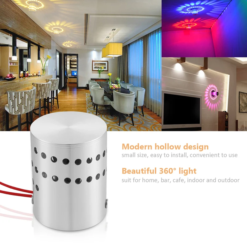 Современный потолочный светодиодный светильник алюминиевый полый цилиндр RGB