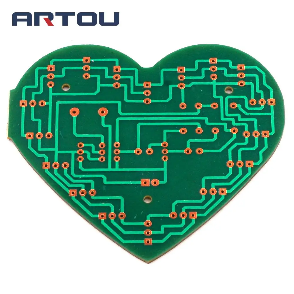 Красный и синий два цвета 18LED в форме сердца Музыка мигающий свет Набор