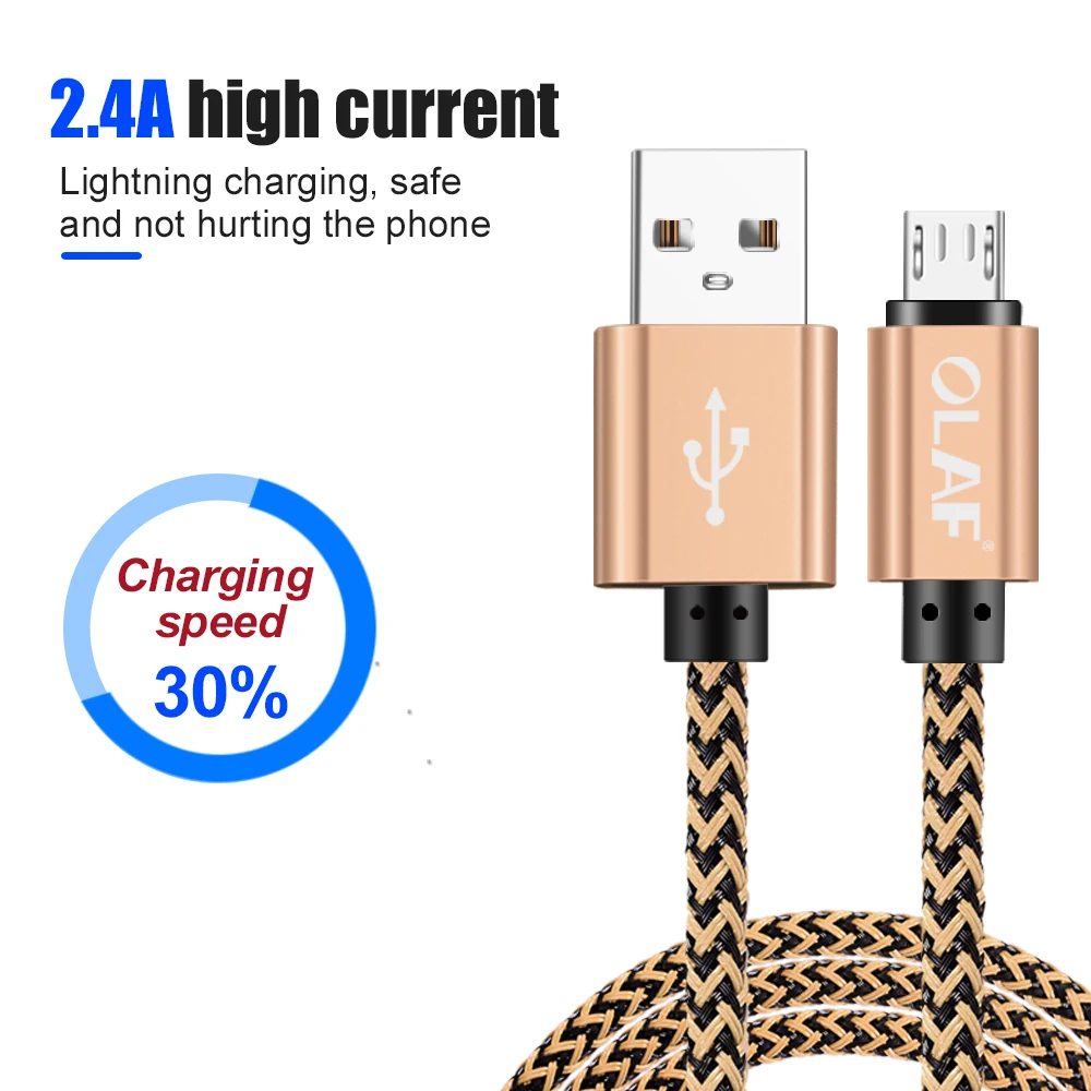 Кабель Micro USB OLAF кабель для быстрой зарядки и передачи данных 2 4 А Samsung s7 Xiaomi LG Tablet