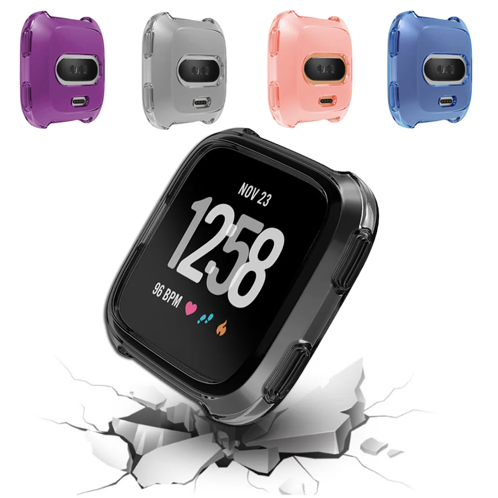 Ультра тонкий мягкий чехол из ТПУ бампер для Fitbit Versa полная защита Силиконовые