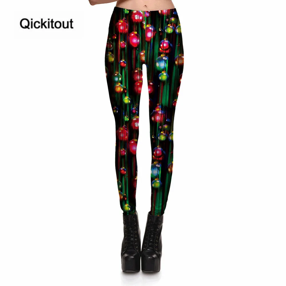 Qickitout леггинсы Счастливого Рождества горячие женские градиентные фонарики цвет
