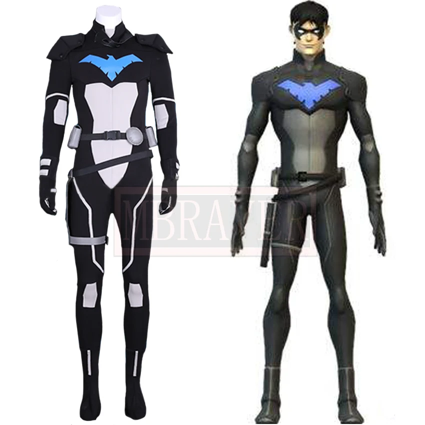 Супергероя Nightwing костюмы для хеллоуина COS косплей костюм Индивидуальный заказ