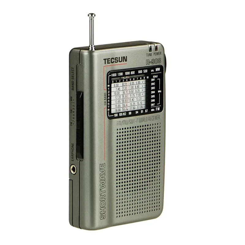 Оригинал TECSUN R 908 AM/FM/SM/MW (11 полосы) мульти Групп Радиоприемник Трансляция С