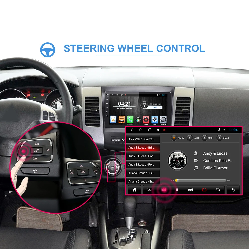 Автомобильный MP5 видеоплеер 2 + 16 ГБ 10 1 дюйма Android 9 Din радио Bluetooth для Mitsubishi Outlander