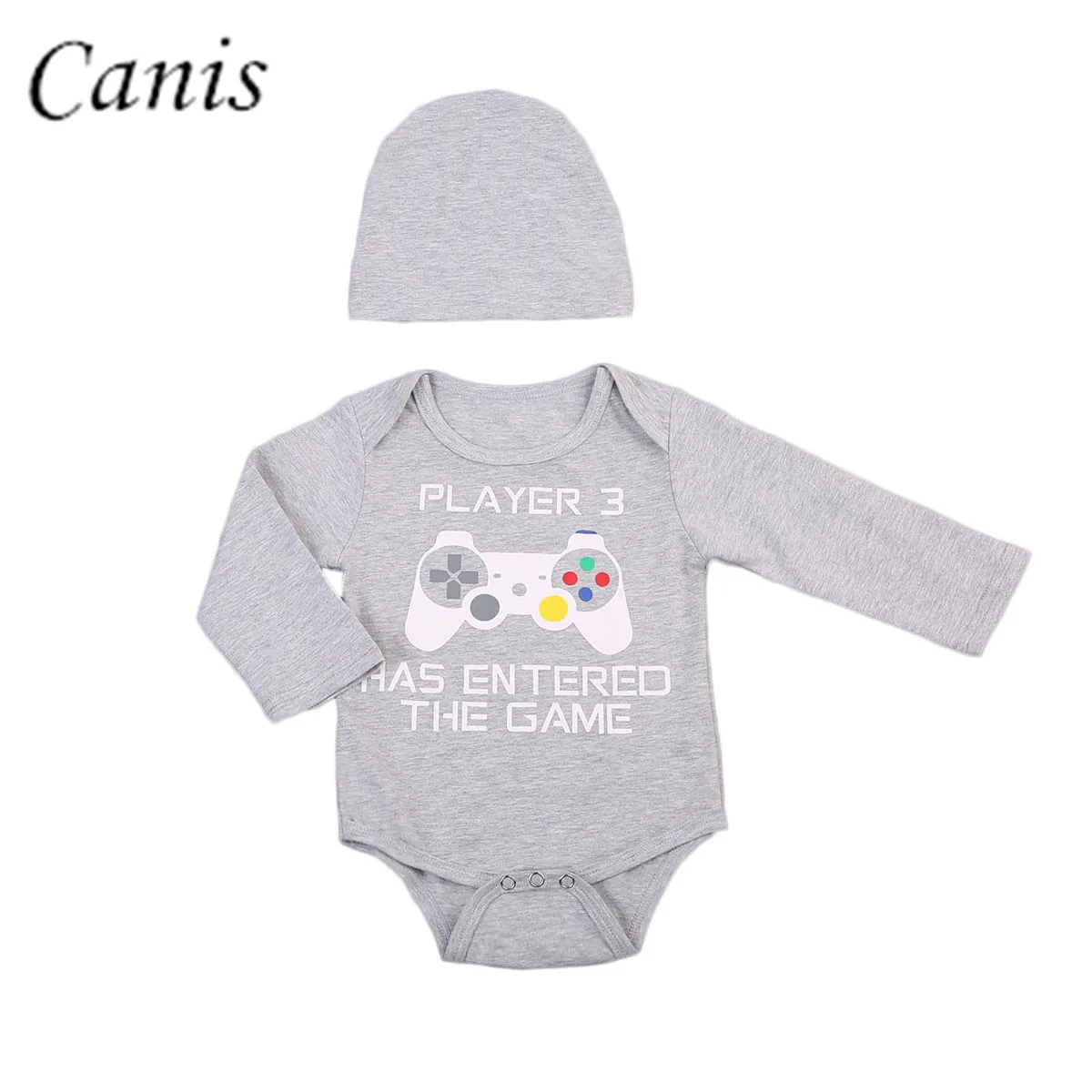 Новые серые Комбинезоны для игр с длинными рукавами и шапкой маленьких мальчиков