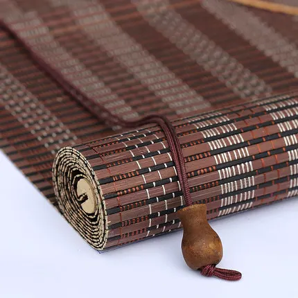 Coffee color Новое поступление, зеленые бамбуковые рулонные шторы, оконные рулонные шторы, Затемненные рулонные шторы, занавески, винтажные, для крыльца - Цвет: Coffee color