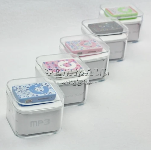 Wholesale - 1000pcs Plastic Beautiful Box Shape Cheap Mini Sport Clip Mp3 Player&ampcolorful mp3 player &amp Free Shipping | Электроника