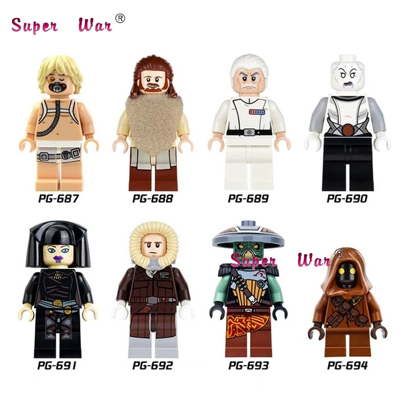 PG8037 1 комплект серии 3 Leia Skywalker Yoda C3PO R2D2 Дарт Вейдер строительные блоки игрушки для детей - Цвет: PG8037