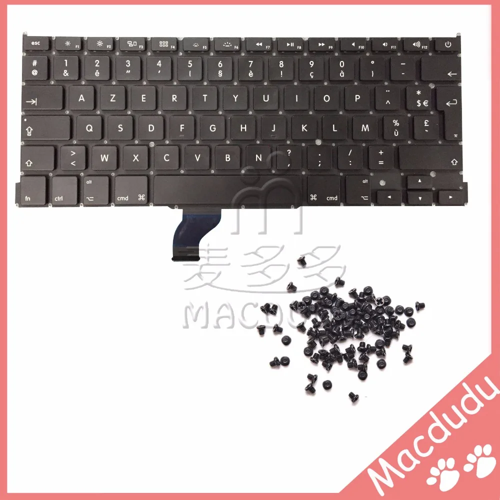 

New FR French Keyboard + keyboard screws For MacBook Pro Retina 13" A1502 2013 ME864LL/A ME866LL/A *Verified Supplier*