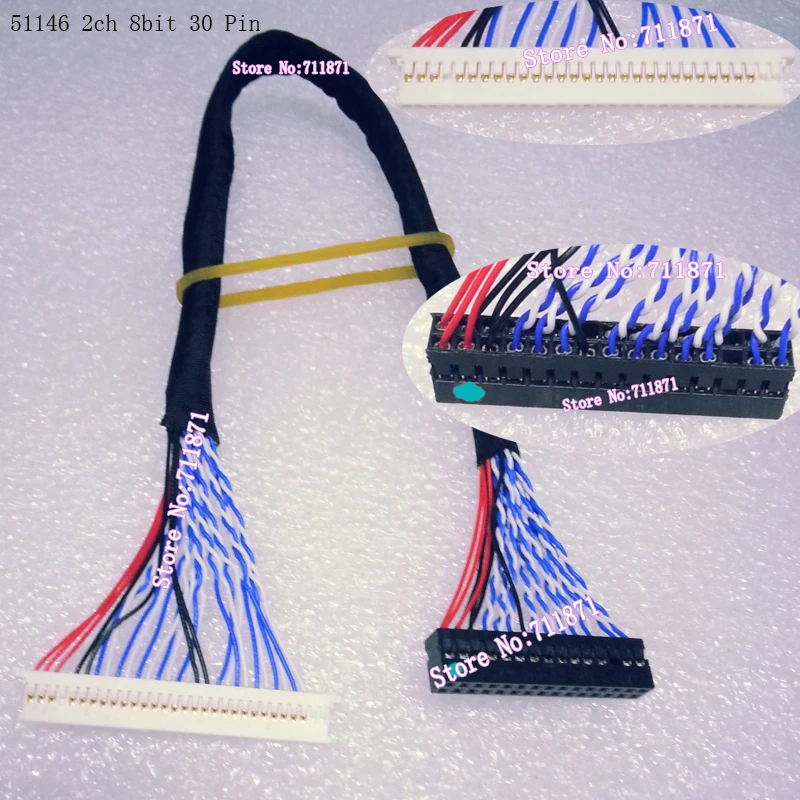 Кабель для ЖК-экрана 30P 51146 LVDS 2ch 8bit 30Pin Double Eight 8 кабель 51146-30P-S8 | Электроника
