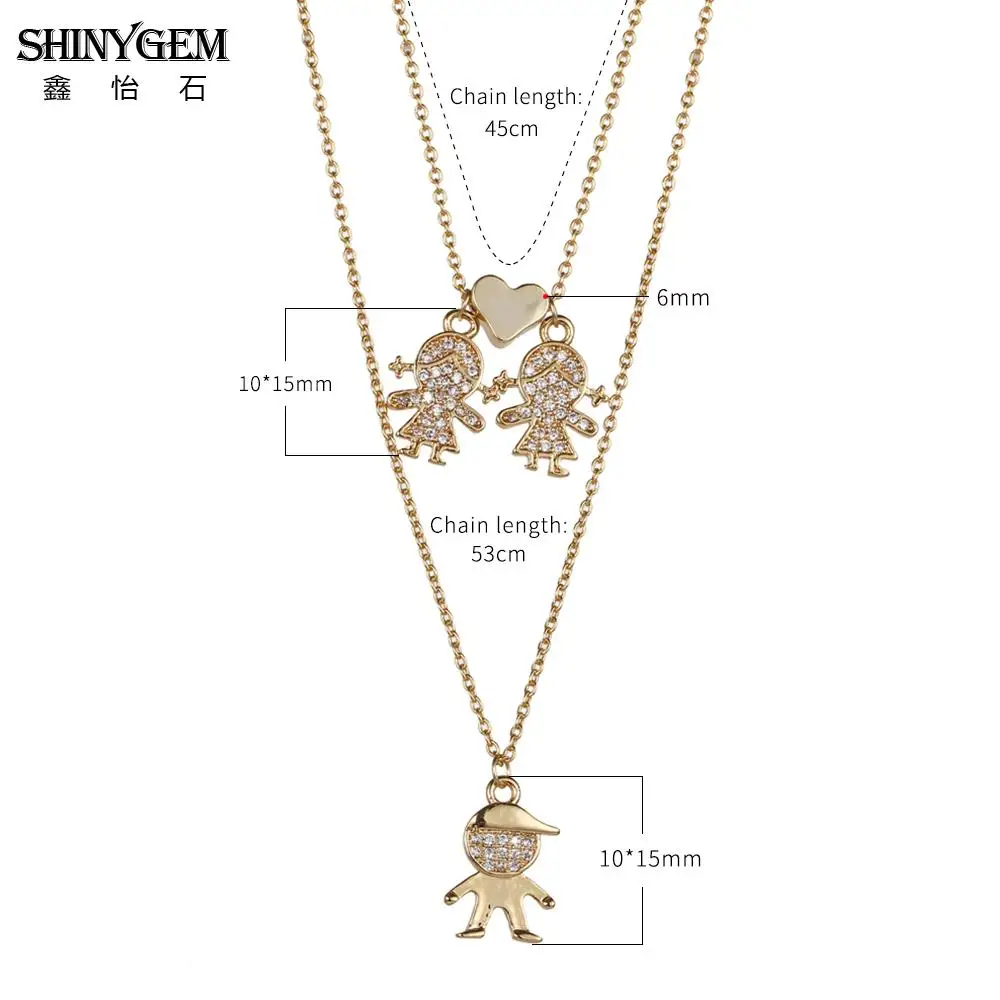 Ожерелье ShinyGem для влюбленных пар длинное Двухслойное винтажное ожерелье с