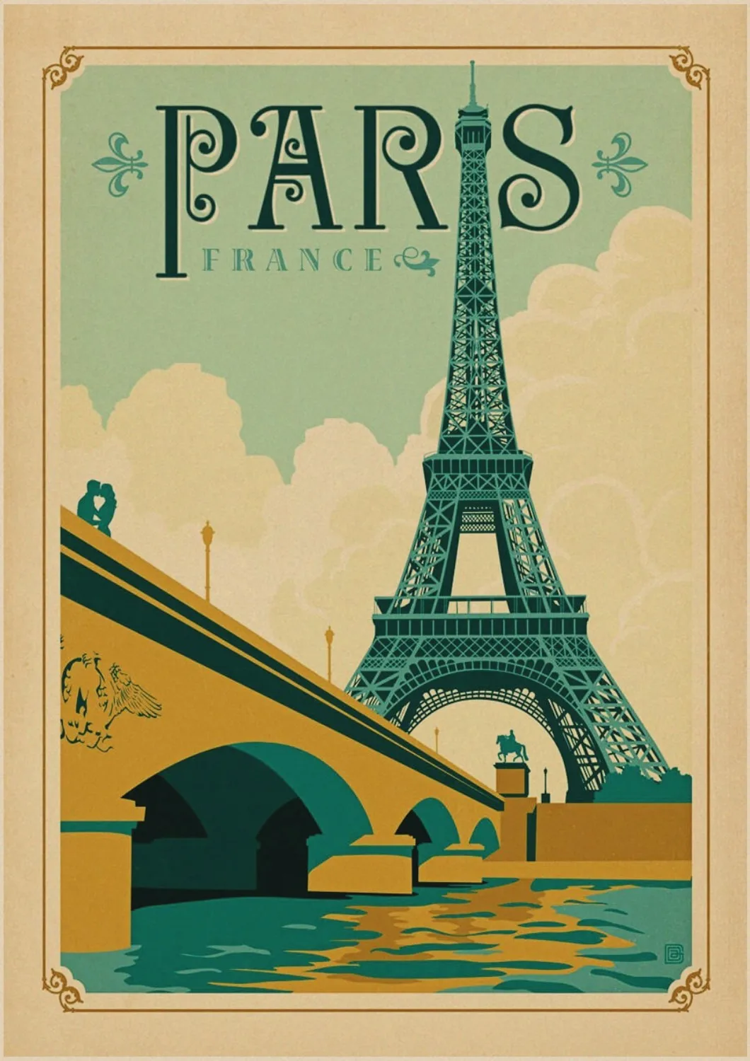 PARIS/Рим/Венеция/LOND0N/Искусство путешествия чайная кружка винтажные наклейки из крафт-бумаги для путешествий настенные наклейки-постеры дома подарок декор для комнаты A3 - Цвет: 8