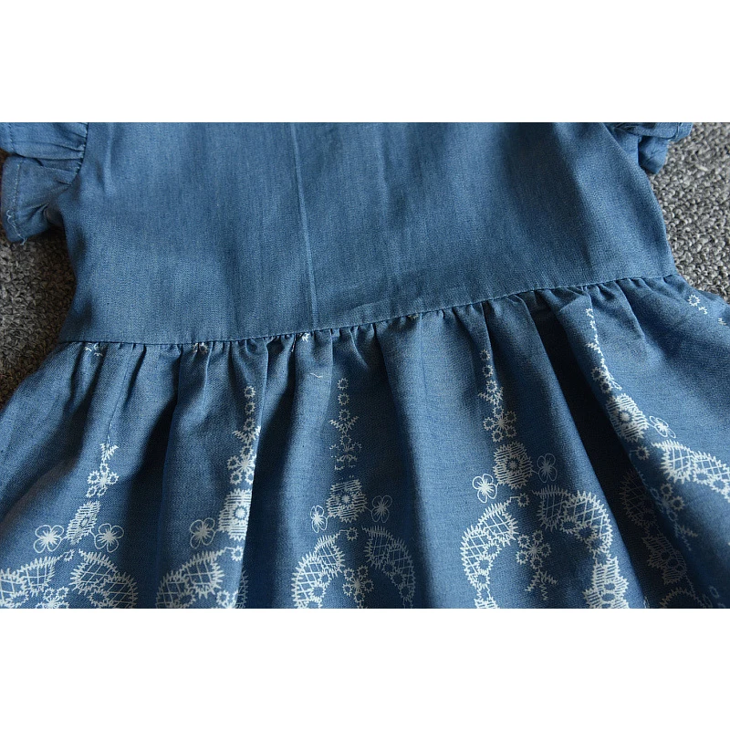 LOVE DD&MM Girls Clothing Dresses 2022 Summer New Girl Fashion Cowboy Embroidered Pure Color Dress | Детская одежда и обувь
