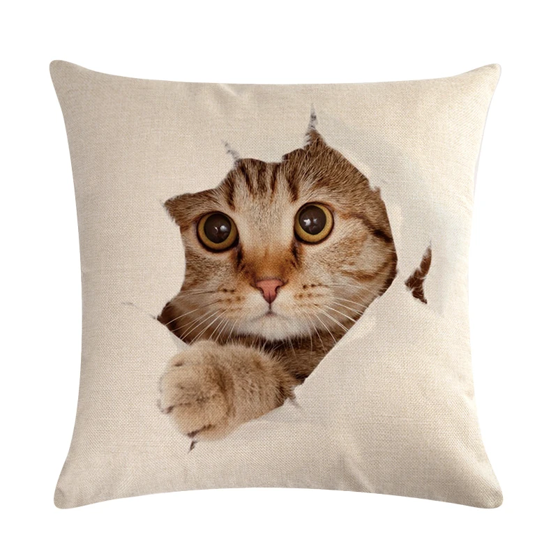 Pet Чехол для подушки с кошкой собака для детей Декоративные Чехлы для дивана подушка для автомобильного кресла Декор Наволочка Чехол almofadas - Цвет: E43003