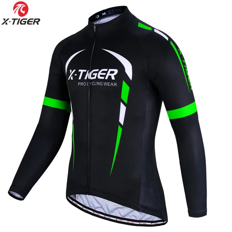 X-TIGER Мужская велосипедная майка с длинными рукавами, дышащая одежда для велоспорта, быстросохнущая одежда для защиты от солнца, одежда для горного велосипеда, рубашки, спортивная одежда - Цвет: Spring Jersey