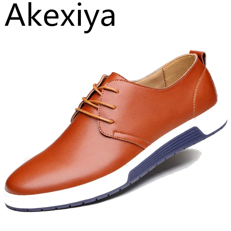 Akexiya New Casual Shoes Men Fashion Leather Mens Spring Autumn Men's Flats Oxfords Genuine Man Driving | Обувь