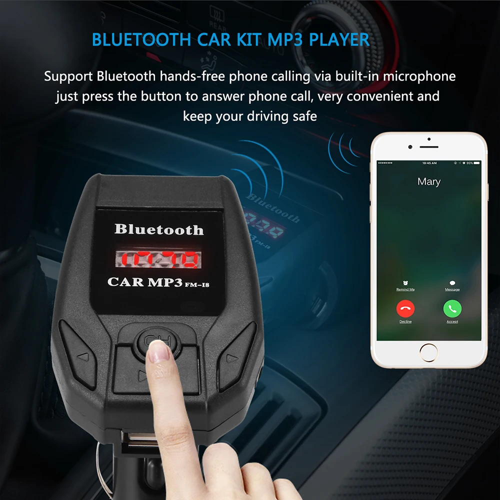 Фото ONEVER автомобильный Стайлинг Bluetooth FM передатчик Беспроводной хэндс фри микро CD USB ONEVER автомобильный Стайлинг Bluetooth FM передатчик Беспроводной хэндс фри микро CD USB