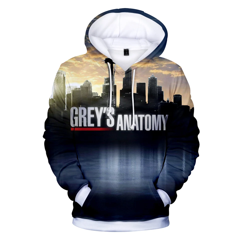 Толстовка с капюшоном GRER'S ANATOMY свободная толстовка 3D принтом для мужчин и