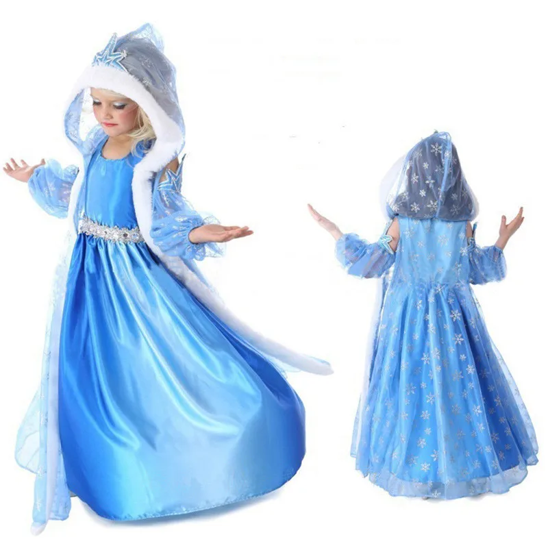 Disney Snow романтичное платье мультфильм сплошного цвета принцесса платье взрыв детское платье с блестками - Цвет: Color5