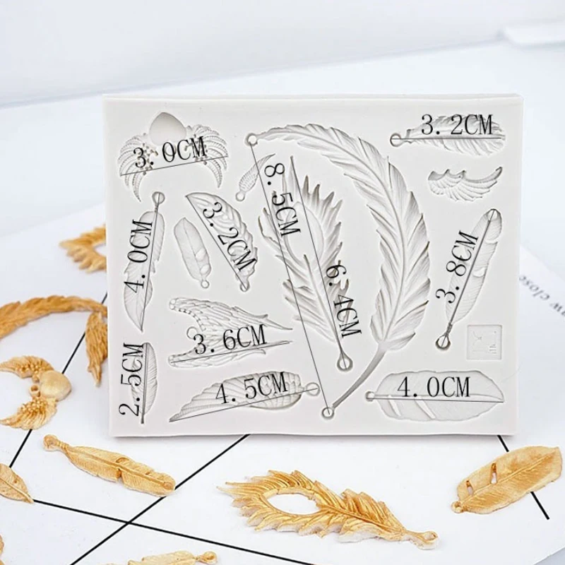 Силиконовая форма для помадки с птичьими перьями инструменты украшения тортов