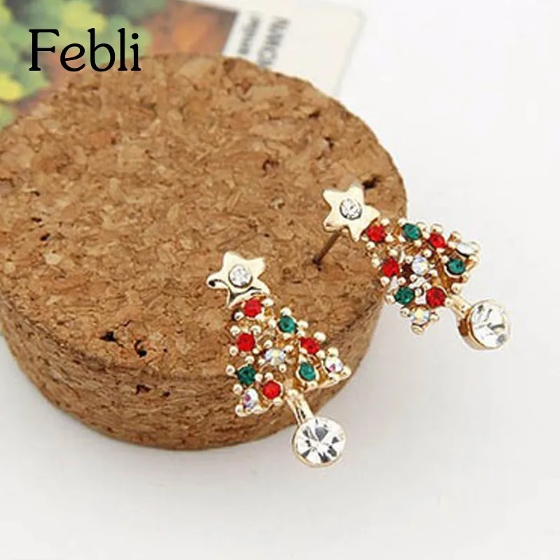 Febli Бесплатная доставка Рождественский подарок модные Дизайн Серьги для Для