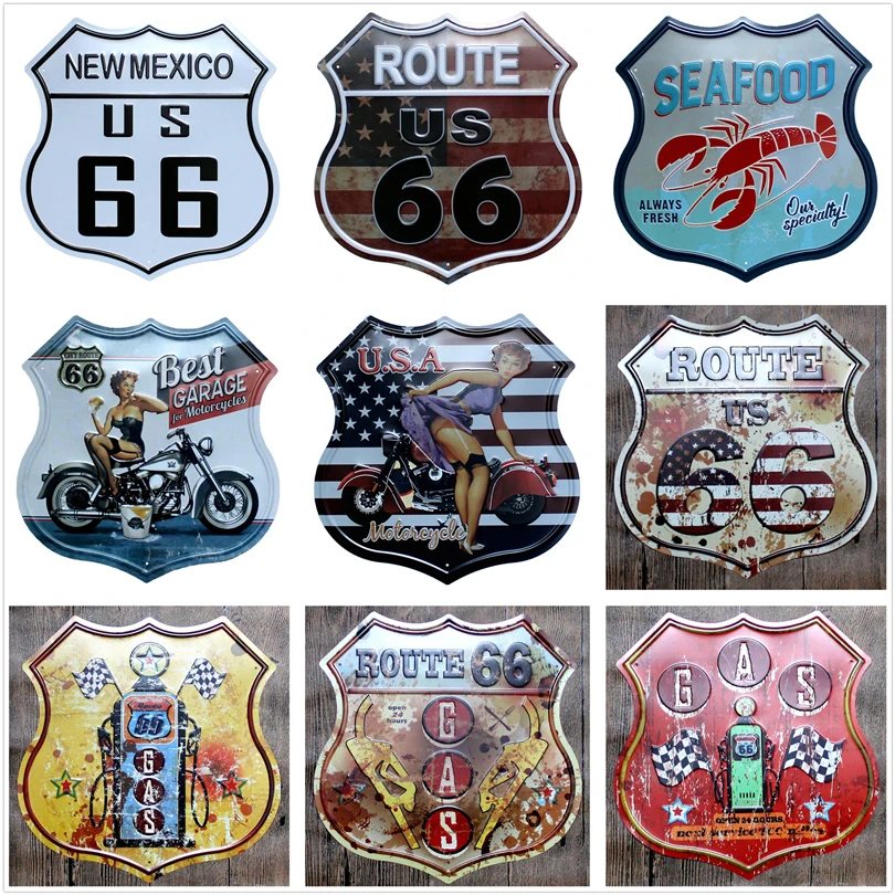 

66 Metal Irregular Tin Signs Advertising Restaurant Beer Bar Coffee board Wall Pub Home Art Poster Retro Decorative Plates USA