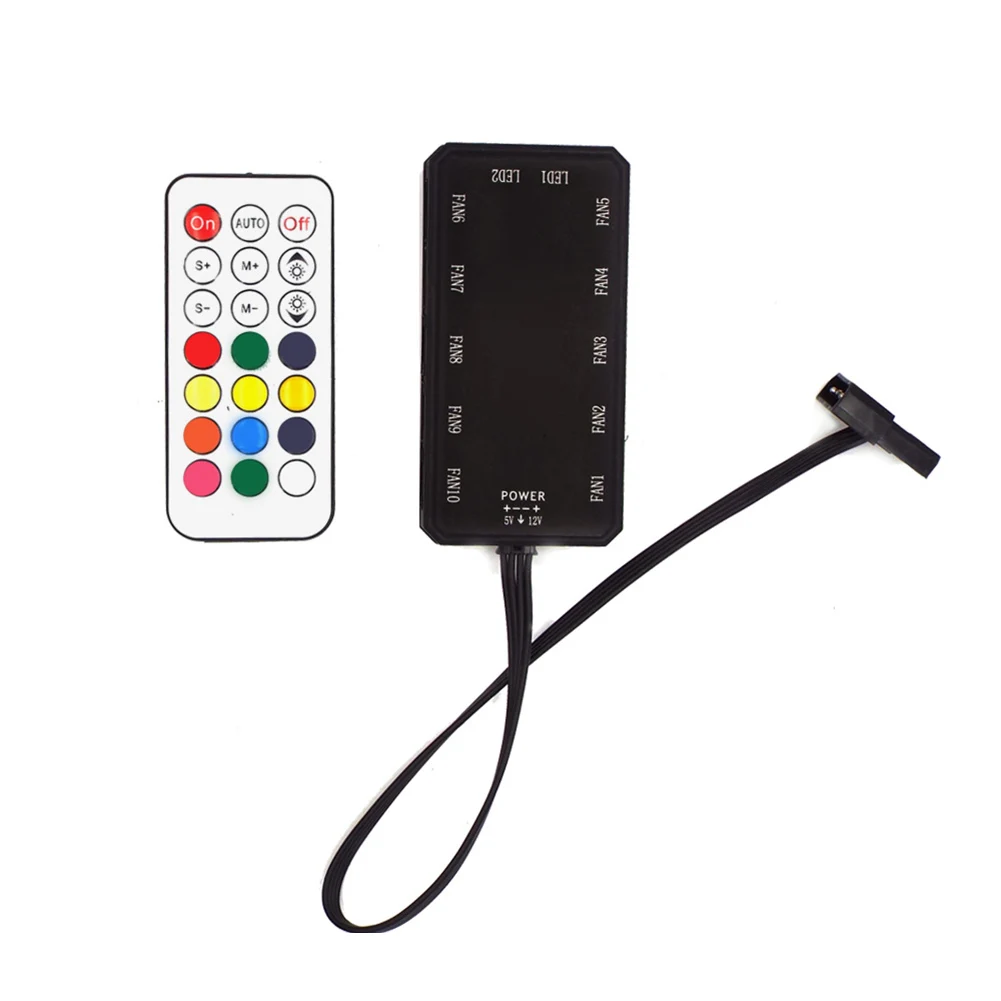 Новый бесшумный регулируемый цветной Вентилятор охлаждения с радужными огнями