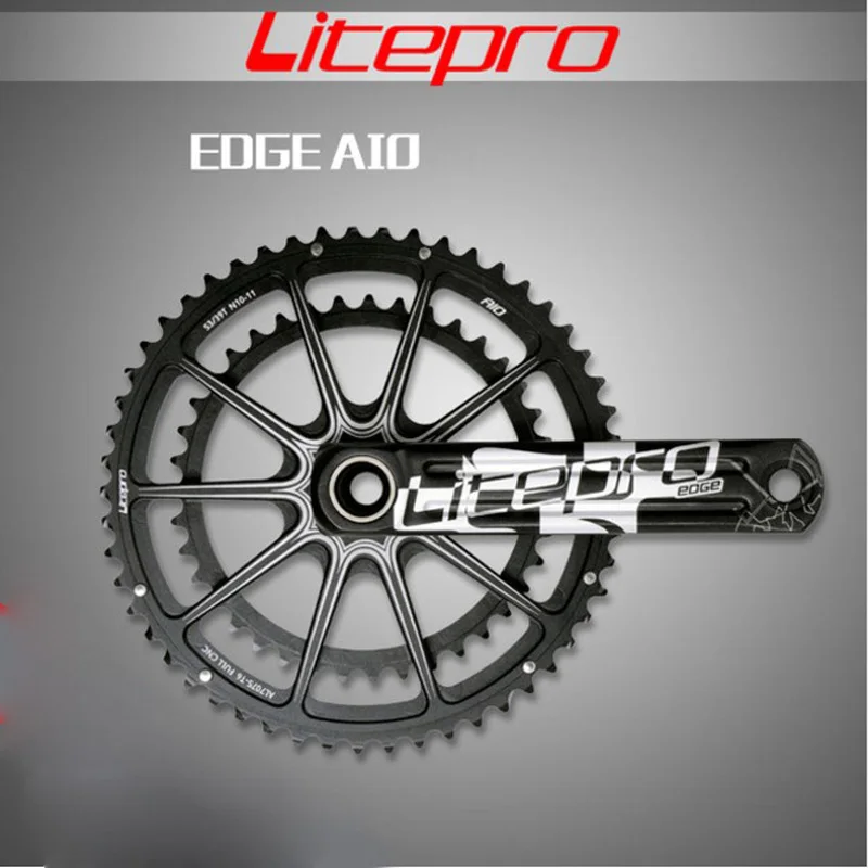 Litepro борд AIO полые двойная передняя Звездочка Road шатун для велосипеда 53-39t В