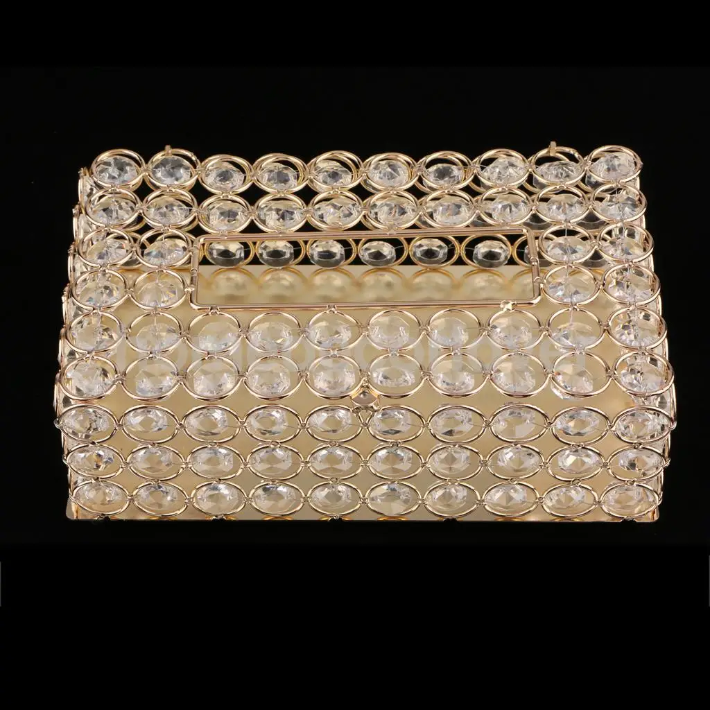 

: Crystal Tissue Box Cover Holder Case Paper Dispenser for Bathroom Bedroom Toilet Kitchen Pumping Napkins Container Box