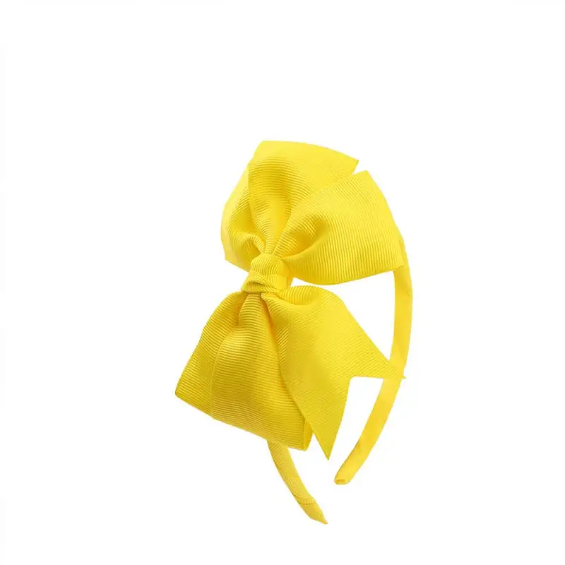 Yellow C Новинка, 98 цветов, повязка для волос с бантом для девочек, детская цельная повязка для волос с корсажной лентой ручной работы, аксессуары для волос в горошек, головной убор - Цвет: Yellow C