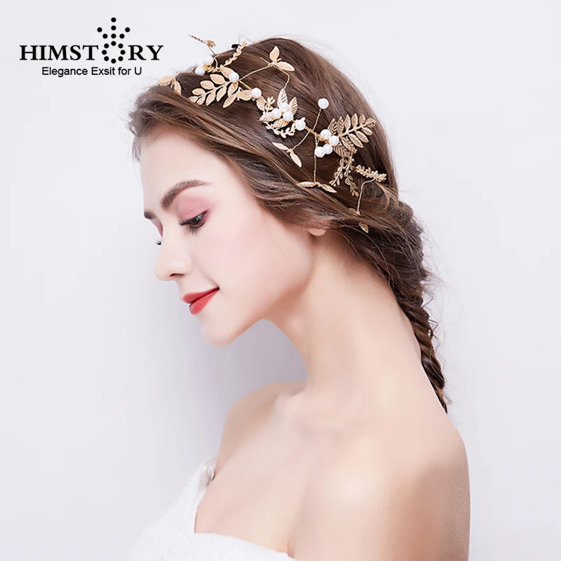 

Vintage Pearl Vine Gold/Silver Leaf Baroque Tiara Headband Handmade Bridal Hairband Headpiece Wedding Hair Accessory Jewelry