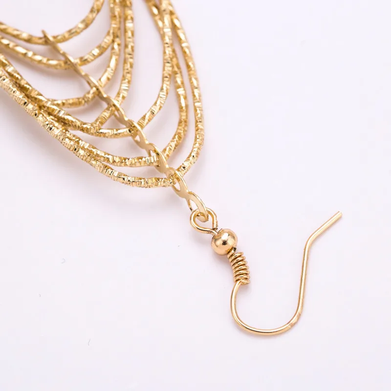 ZINFANDEL Temperament Alloy Korean Fashion Geometry Long Tassel Earrings For Women Concise Female Vintage Boho Wind Accessories | Украшения