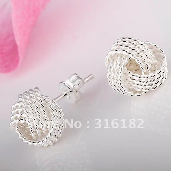 Оптовые Модные Ювелирные серьги, серьги серебряного цвета M925. Красивые украшения. Хорошее качество E13