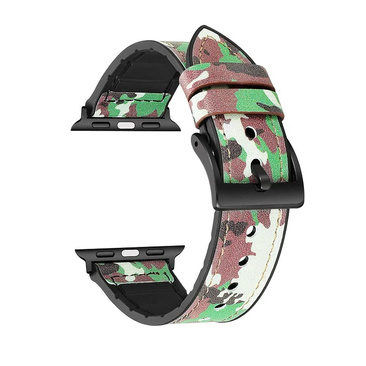 camo-green Кожаный ремешок Mdnen для часов Apple Watch IWatch Series 1 2 3 4, ремешок 42 мм/44 мм, ремешок для наручных часов Apple Watch 4 Band - Цвет ремешка: camo-green