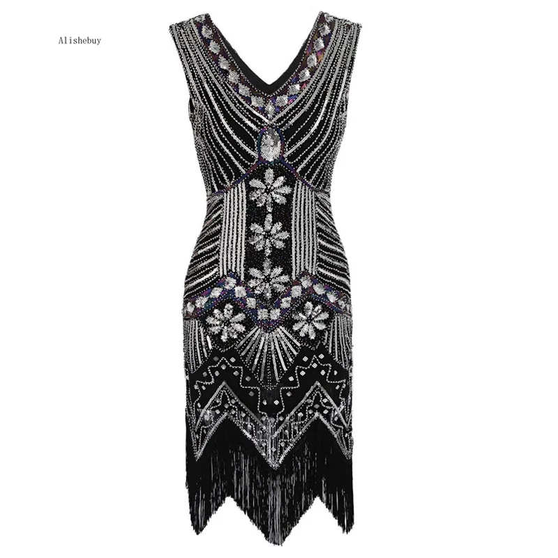 Эластичное облегающее платье женское винтажное с v образным вырезом и бахромой