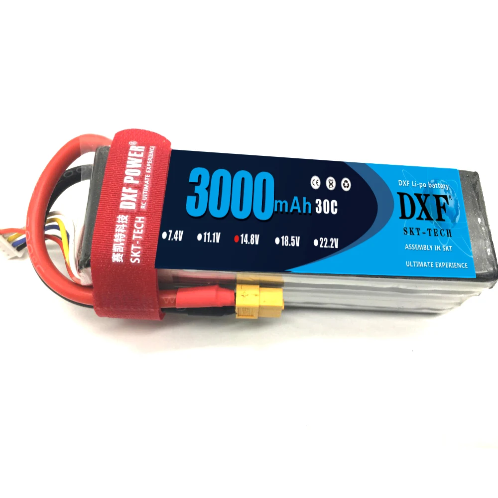 2017 DXF мощный высококачественный lipo аккумулятор 14 8 v 3000mAh 4S 30C для rc вертолета