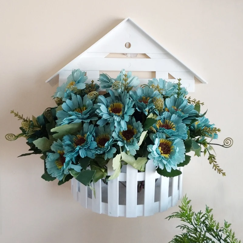 Creative Plastic Wall Hanging Flower Basket Big House Fake Pot Vase Home Decoration Fun Gifts Dropshipping | Дом и сад