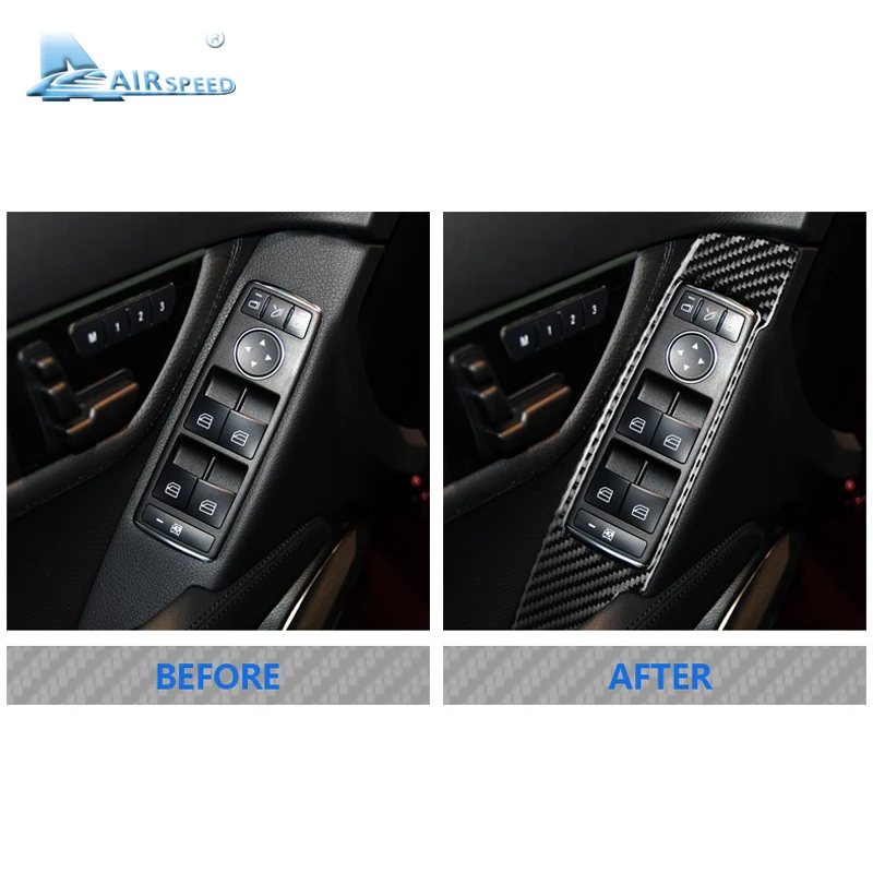 

Airspeed for Mercedes Benz W204 Accessories W204 Mercedes Benz Sticker for W204 Carbon Fiber Interior Window Lifter Switch Panel
