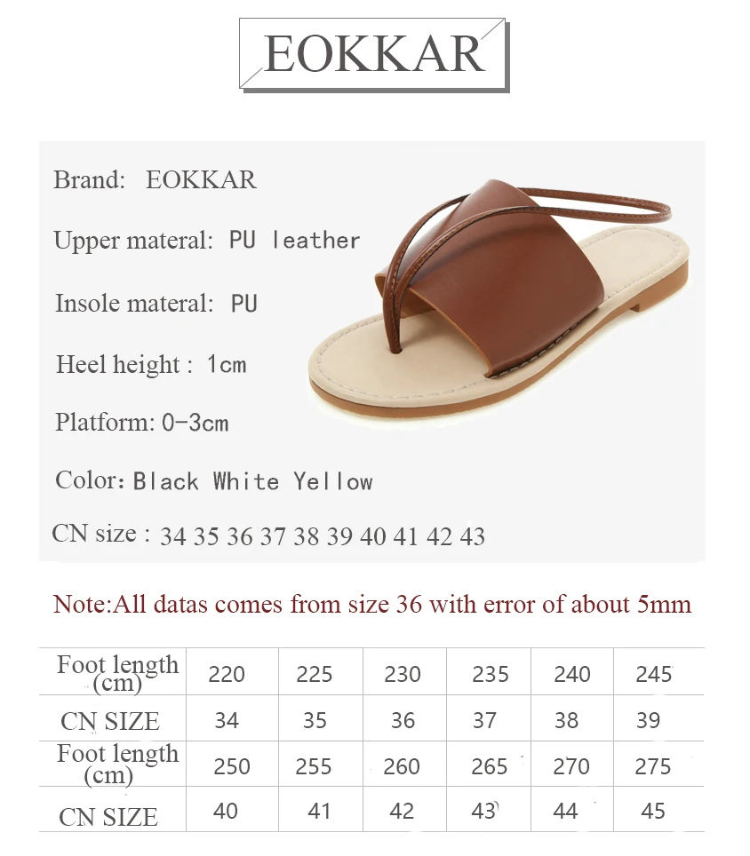 Женские сандалии на плоской подошве Eokkar 2019 летняя обувь женские с открытым