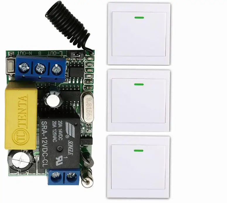 Mini Size 220V 1CH 10A RF Wireless Remote Control Switch Relay Receiver +86 Wall Panel Transmitter 315/433.92 MHZ | Обустройство дома