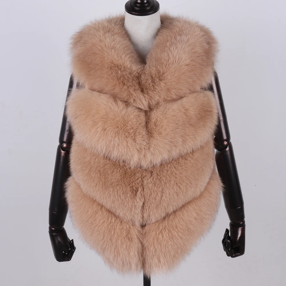Женский жилет из натурального Лисьего меха зимняя качественная безрукавка
